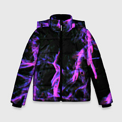 Куртка зимняя для мальчика Неоновая текстура разрывы текстура, цвет: 3D-светло-серый