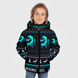 Куртка зимняя для мальчика Among us зима олени, цвет: 3D-светло-серый — фото 2