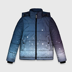 Куртка зимняя для мальчика Серебристые блёстки на синем фоне - нейросеть, цвет: 3D-черный