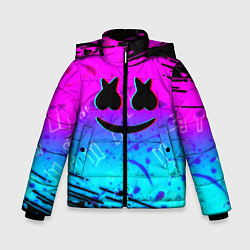 Куртка зимняя для мальчика Маршмэллоу x бтс неоновый стиль, цвет: 3D-светло-серый