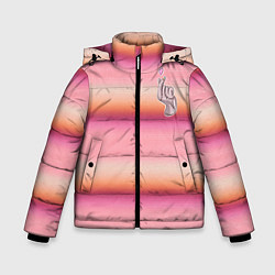 Куртка зимняя для мальчика Рука-Вещь: текстура свитера Энид из сериала Уэнсде, цвет: 3D-светло-серый