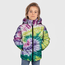 Куртка зимняя для мальчика Тай-дай скруточка, цвет: 3D-светло-серый — фото 2