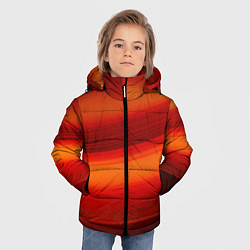 Куртка зимняя для мальчика Красная изогнутая абстракция, цвет: 3D-красный — фото 2