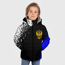 Куртка зимняя для мальчика Герб РФ краски текстура, цвет: 3D-красный — фото 2