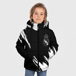 Куртка зимняя для мальчика Real madrid белые краски текстура, цвет: 3D-светло-серый — фото 2