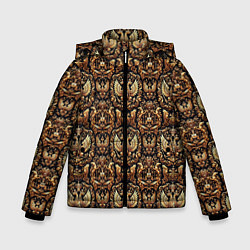 Зимняя куртка для мальчика Золотой объемный герб России паттерн