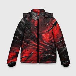 Куртка зимняя для мальчика Чёрная и красная субстанция, цвет: 3D-черный