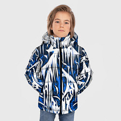 Куртка зимняя для мальчика Белый и синий узор, цвет: 3D-светло-серый — фото 2