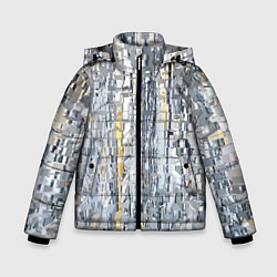 Куртка зимняя для мальчика Серебряные блоки, цвет: 3D-светло-серый