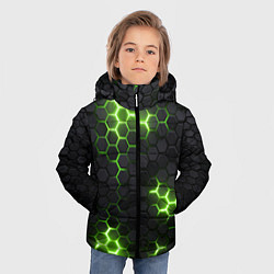 Куртка зимняя для мальчика Неоновый зеленый, цвет: 3D-черный — фото 2