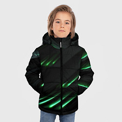 Куртка зимняя для мальчика Спортивный черно-зеленый стиль, цвет: 3D-светло-серый — фото 2