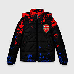Куртка зимняя для мальчика Арсенал Лондон краски, цвет: 3D-красный