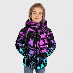 Куртка зимняя для мальчика Marshmello neon pattern, цвет: 3D-светло-серый — фото 2