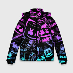 Куртка зимняя для мальчика Marshmello neon pattern, цвет: 3D-красный