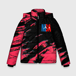 Куртка зимняя для мальчика NBA краски текстура, цвет: 3D-черный