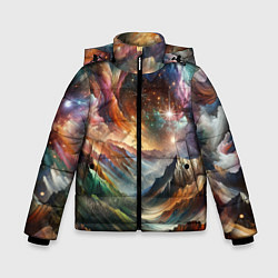 Куртка зимняя для мальчика Горы и блеск, цвет: 3D-светло-серый