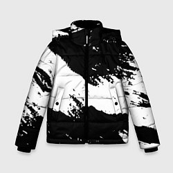 Куртка зимняя для мальчика Чёрнобелые краски, цвет: 3D-черный