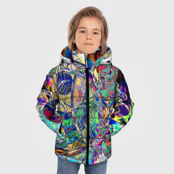 Куртка зимняя для мальчика Сплетенные круги Инь Ян, цвет: 3D-светло-серый — фото 2
