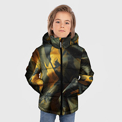 Куртка зимняя для мальчика Релистичный камуфляж, цвет: 3D-черный — фото 2