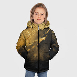 Куртка зимняя для мальчика Золотое напыление на черном, цвет: 3D-светло-серый — фото 2