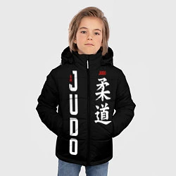 Куртка зимняя для мальчика Борьба дзюдо с иероглифом, цвет: 3D-черный — фото 2