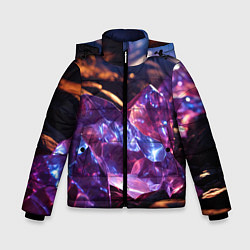 Куртка зимняя для мальчика Фиолетовые комические камни, цвет: 3D-красный