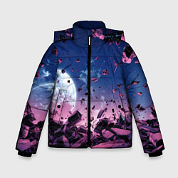 Куртка зимняя для мальчика Абстрактные частицы в космосе, цвет: 3D-светло-серый