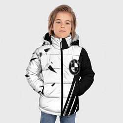 Куртка зимняя для мальчика BMW geometry sport car, цвет: 3D-светло-серый — фото 2