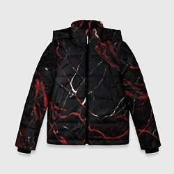 Куртка зимняя для мальчика Черно-красный мрамор, цвет: 3D-черный