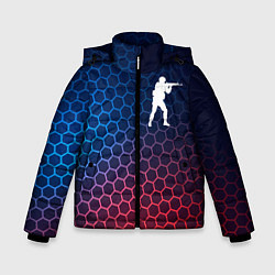 Зимняя куртка для мальчика Counter Strike неоновые соты