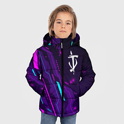 Куртка зимняя для мальчика Doom neon gaming, цвет: 3D-черный — фото 2