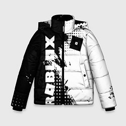 Зимняя куртка для мальчика Роблокс - черно-белая абстракция