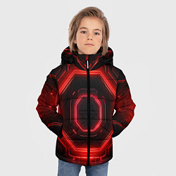 Куртка зимняя для мальчика Nvidia style black and red neon, цвет: 3D-красный — фото 2