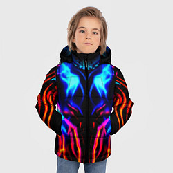 Куртка зимняя для мальчика Неоновый киберкостюм, цвет: 3D-черный — фото 2
