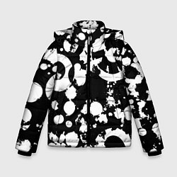 Куртка зимняя для мальчика Модная чб абстракция - нейросеть, цвет: 3D-черный