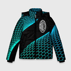 Куртка зимняя для мальчика AC Milan football net, цвет: 3D-черный
