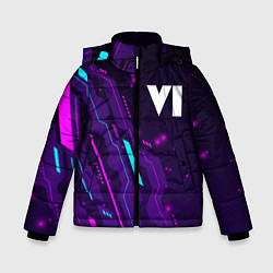 Куртка зимняя для мальчика GTA 6 neon gaming, цвет: 3D-черный