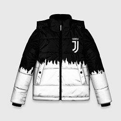 Куртка зимняя для мальчика Juventus белый огонь текстура, цвет: 3D-красный