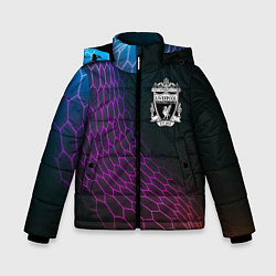 Куртка зимняя для мальчика Liverpool футбольная сетка, цвет: 3D-черный