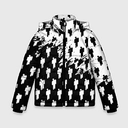 Куртка зимняя для мальчика Billie Eilish pattern black, цвет: 3D-красный