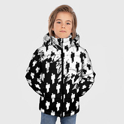 Куртка зимняя для мальчика Billie Eilish pattern black, цвет: 3D-красный — фото 2
