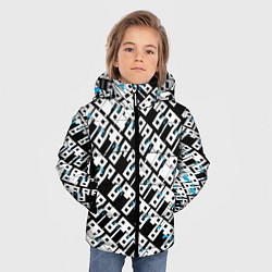 Куртка зимняя для мальчика Абстрактный узор на чёрном фоне, цвет: 3D-красный — фото 2