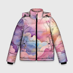 Куртка зимняя для мальчика Нежные сказочные облака, цвет: 3D-черный