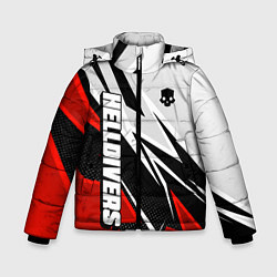 Куртка зимняя для мальчика Helldivers 2 - white and red, цвет: 3D-черный