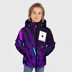 Куртка зимняя для мальчика Roblox neon gaming, цвет: 3D-черный — фото 2