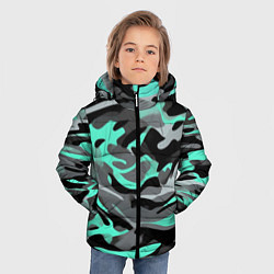 Куртка зимняя для мальчика Серо-бирюзовый камуфляж, цвет: 3D-светло-серый — фото 2