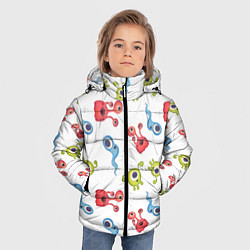 Куртка зимняя для мальчика Мультяшные инопланетяне, цвет: 3D-светло-серый — фото 2