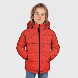 Куртка зимняя для мальчика Текстура цвет оранжевая заря, цвет: 3D-черный — фото 2