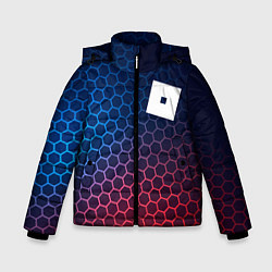 Куртка зимняя для мальчика Roblox неоновые соты, цвет: 3D-черный