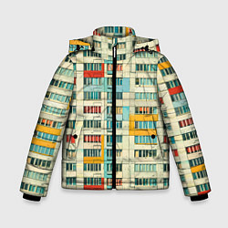 Куртка зимняя для мальчика Яркая панелька, цвет: 3D-черный